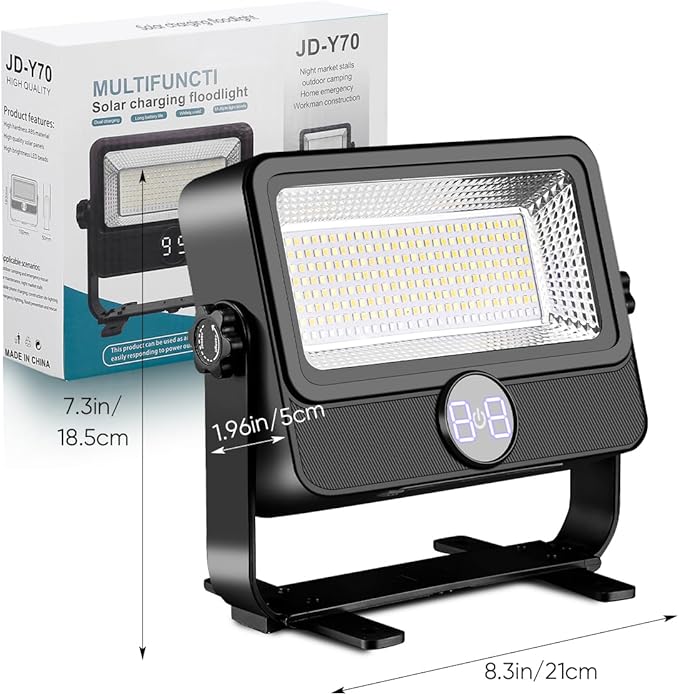 100W LED Work Light Rechargeable with Stand, Rechargeable Outdoor Light Solar Camping Lights with Magnetic, 4 Modes, Waterproof Portable Flood Light for Emergency, Repair, Camping