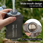 GYGYL Soft Flask, TPU Collapsible Soft Water Bottle for Hydration Pack, Running Vest, Leak-Proof Folding Water Bottle for Hiking Cycling Climbing Jogging-250ml Grey, 2pcs