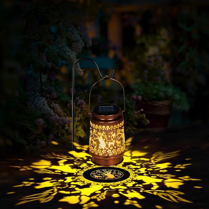Solar Lanterns Outdoor Waterproof, Dog Garden Decor for Yard Porch Lawn Patio Pathway, Hanging Solar Lights Birthday Gifts for Women Mom Grandma Sister Friend