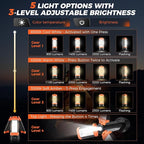 Portable Camping Light with Stand, 20000mAh Outdoor Work Light 800-3200 Lumen, 6.1ft Height with Detachable Tripod, 3300-6500K Dimmable LED, Camping Essentials Gear Emergency Flashlight