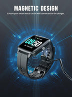 TiMOVO 3.3FT Smart Watch Charger Compatible with YAMAY Letsfit VeryFitPro, Magnetic USB Smartwatch Charging Cable for Willful SW021 SW023 SW025/Umidigi Uwatch 3S 3 2 2S, Black