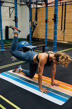 Nomadix Original Towel - Perfect for Beach, Pool, Travel, Camping, Yoga - Made with Recycled Materials - Super Absorbent - Sand Resistant - Stripes Retro - 72.5" x 30"