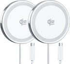 25W Magnetic Wireless Charger for iPhone 17/16, Qi2 Fast Charging Pad for iPhone 17/16/15/14/13/12 Series for AirPods, Strong Magnet, Ultra-Thin &Portable Charger Mat for Desk & Bedside (Ivory, 2Pack)