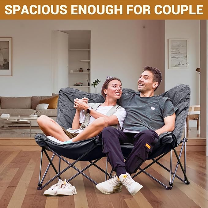 KingCamp Butterfly Chair Oversized XL Camping Chairs for Adults Padded Folding Comfy Camp Chairs 300lbs Heavy Duty with High Back for Bedroom Living Room Dorm Rooms Outdoor Patio Lawn