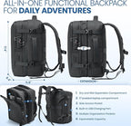 Fanwoli Vacuum Travel Backpack, Carry On Luggage with TSA Lock & Anti Theft Zipper, Expandable Airback with Compression Pump, Waterproof Laptop Bag Ideal for Flight & Business
