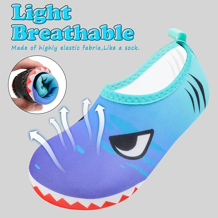 Deevike Kids Water Shoes Boys Grils Barefoot Quick Dry Aqua Socks Beach Shoes for Toddler Sports Swim Surf Outdoor Walking