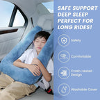 Car Pillow for Kids, Professional Kids Car Pillow for Sleeping Inflatable Carseat Travel - Safe, Reliable - Travel Pillows for Kid Adult Car Seats Blue