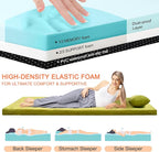 Memory Foam Camping Mattress Sleeping Pad, 3" Thick Waterproof Portable Roll Up Sleeping Mats & Floor Mattress Pad with Pillow + Travel Bag for Camping Car Truck SUV Tent Sleepover Kids Adult