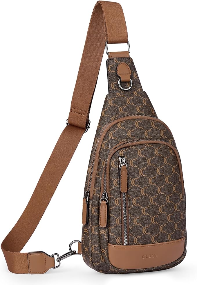 CLUCI Crossbody Bags for Women Men,Leather Sling Bag Cross Body Backpack for Woman Gifts for Women Birthday Unique