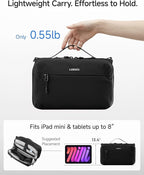 LUGGEX Large Travel Tech Pouch, CBX01 Cable Organizer Bag with Strap for Kindle, Chargers, Cord, Double Accessories & Water Resistant