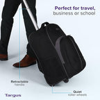 Targus 16 Inch Compact Rolling Backpack, Black - Wheeled Travel Bag with Removable Protective Laptop Sleeve, Fits Laptops Up to 16” and MacBook Pros up to 17” (TSB750US)