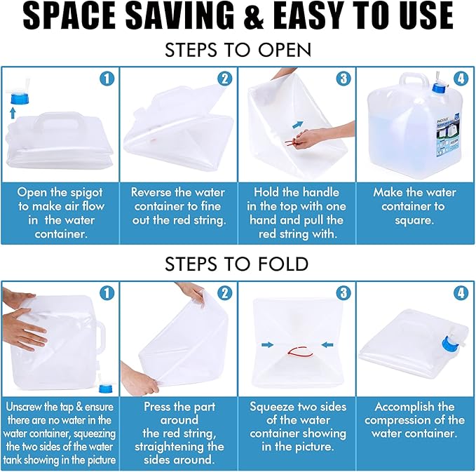 INNO STAGE 2 Pack Collapsible Water Container 2.6 Gallon with Spigot, Camping Water Storage Carrier Jug for Outdoors