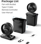 Koonie 10 Inch Camping Misting Fan 11L Tank, 20000mAh Cooling Battery Floor Fan with Remote, 4 Timers, 4 Speeds, 3 Mist Modes, 45°/90° Oscillation, 10° Tilt, Portable for Outdoors Patios, Travel