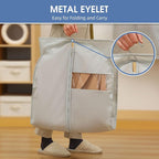 50" Garment Bags for Hanging Clothes, Suit Bags for Closet Storage and Travel, Grey Suit Cover Bags with Clear Window for Coats, Jackets, Dresses (2 Packs)