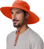 Home Prefer UPF50+ Mens Sun Hat Wide Brim Fishing Hat Foldable Large Brim UV Protection Sun Hat for Men Women Beach Gardening