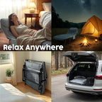 Oxford and Steel Frame 6-Angle Adjustable Foldable Bed Folding Camping Cot Bed with Extra Wide Padded Mattress Support for Adults Outdoor Travel Tent Use(Gray, Extra Large - 80 * 28")