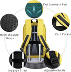 hk Backpack for Men Business Slim Backpack with USB Charger Computer Lightweight Anti-theft Travel Backpacks 15.6 inch Water Resistant Laptop Bag for Work Office College-Lemon Yellow