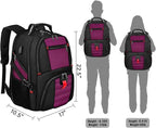 YOREPEK 18.4 Laptop Backpack, Large Backpacks Fit Most 18 Inch Laptop with USB Charger Port, TSA Friendly Flight Approved Weekend Carry on Backpack with Luggage Strap for Men and Women, Purple