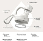 IDEUS Insulated Stainless Steel Water Bottle with 2 Leak-Proof Lids, Thermal Water Flask for Hiking Biking, 40oz, White