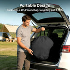 Wolfwise Pop Up Shower Tent, Portable Instant Changing Tent with Ventilation Window & Carry Bag, Privacy Bathroom Toilet for Beach, Camping & Outdoor, Width 47 ", Height 75 ", Black