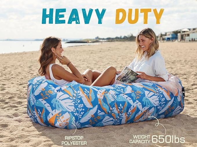 WEKAPO Inflatable Sun Lounger, Air Sofa, Hammock, Portable, Waterproof and Leak-Proof, Ideal for Backyard, Beach, Travel, Camping, Picnics and Music Festivals