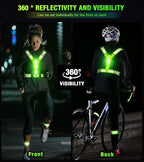 Led Light Up Running Vest Reflective Vest for Runners Night Walking, Rechargeable LED Reflective Running Vest High Visibility with Adjustable Waist/Shoulde, Reflective Armband for Women Men