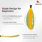 Abahub Kayak Paddle, 90.5 Inches Kayaking Oars for Boating, Canoeing with Free Paddle Leash, Aluminum Alloy Shaft Black/Blue/Green/Orange/Yellow Plastic Blades