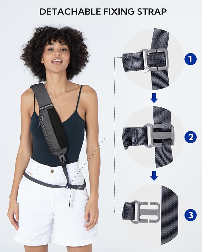 WATERFLY Small Hiking Sling Bag: Crossbody Sling Backpack Chest Bag Daypack for Men Women with Skin-Friendly Shoulder Strap