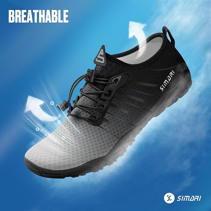 SIMARI Water Shoes for Women Men - Barefoot Quick-Dry Aqua Socks | Lightweight Swim Shoes for Surfing, Swimming, Beach Sports, Kayaking, Diving | Non-Slip Design
