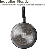 20 Pcs Pots and Pans Set Non Stick, Stackable Cookware Sets with Detachable Handle, Granite Induction RV Kitchen Portable Cooking Set Removable Handles, Dishwasher ＆ Oven Safe, Black