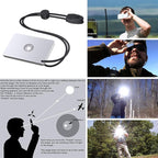 Signal Mirror 2 x 3 Inch, Military Grade Survival Mirror, 3 in 1 Hiking Camping Mirror with Compass and Whistle for Outdoor Adventure Emergency SOS Small Mirror