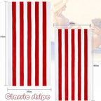 Exclusivo Mezcla 2 Pack Cotton Large 30x60 Inches Cabana Stripe Beach Towels, Super Absorbent Soft Plush Pool Towel Bath Towel (Red)