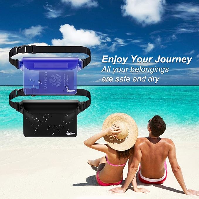 Waterproof Fanny Pack, Waterproof Pouch for Phone Passport Wallet Holder, Floating Dry Bags for Travel Beach Swimming Kayaking Boating Pool Diving Accessories