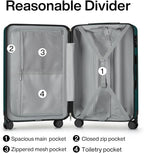 Hanke 29 Inch Luggage Suitcases With Spinner Wheels Lightweight PC hardside Rolling Suitcase With Travel Lock, Checked-Large 29-Inch(Blackish Green)