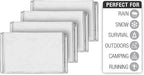 Swiss Safe 4 Pack Mylar Emergency Blankets for Survival - Compact & Insulated for Cold Weather - Designed for NASA, Outdoor, Running, Camping, Survival, First Aid Car Kit - Silver, 4 Pack