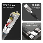 2025 Upgraded 3 in 2 Travel Charger for Apple Watch & iPhone - USB C/Magnetic Wireless Fast Charging Cable, Compatible with iWatch Ultra 2/SE/10-1, iPhone 16/15, Galaxy S24 (Portable 6FT)