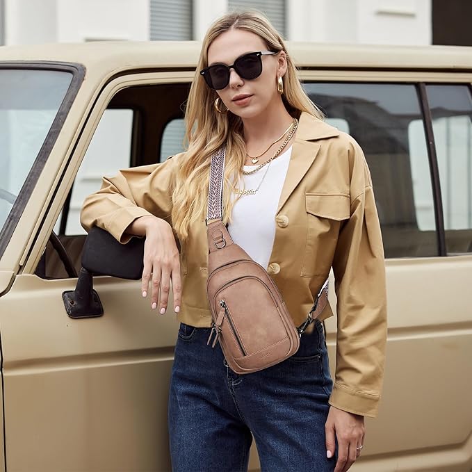 CLUCI Crossbody Bags for Women Men,Leather Sling Bag Cross Body Backpack for Woman Gifts for Women Birthday Unique