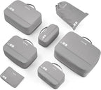 Compression Packing Cubes (Pack of 7), Expandable Luggage Organizer Bags, Hanke Packing Cubes for Travel, Double Zipper Durable Travel Packing Organizers for Suitcase Backpack and Carry-On