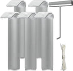 AAGUT Tent Stakes, Tent Stake Metal Garden Edging Fence Hooks Yard Camping Stake Heavy Duty Galvanized 9 Inch (9 Inch Tent Stakes KIT, 50)