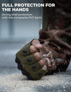 KEMIMOTO Fingerless Tactical Gloves for Men, Motorcycle Gloves for Outdoor Work Sports, Fingerless Cycling Gloves for Hunting Hiking Camping