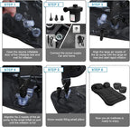 ISWEES Car Bed SUV Air Mattress, Car Air Mattress with Home Power Adapter, Electric Pump, 2 Inflatable Pillows and 2 Footrests for Back Seat, Side Seat,Trunk Sleeping, Thickened Camping Bed - Black