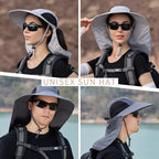 Sun Hat for Men Women with Neck Flap,UPF 50+ UV Protective Hiking Fishing Hats,Wide Brim Sun Hat for Women&Men