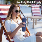 Volhoply 20oz Plastic Skinny Tumblers Bulk 10 Pack,Double Wall Tumbler with Lid and Straw,BPA Free Matte Acrylic Iced Coffee Cups With Straw,Reusable Travel Cute Mug for Party,DIY Gift(Navy, 10 Set)