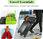 Multi Use Strong Adjustable Luggage Connector Straps for Suitcases,4 Pack Flexible Luggage Accessories Elastic Fastening Bag Strap (Orange-4pcs)