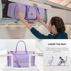 Travel Weekender Duffle Bags for Women - Large Carry On Bag with Shoe Compartment Overnight Bag with Toiletry Bag Duffel Bags with Wet Pocket for Gym Hospital Bags for Labor and Delivery Light Purple