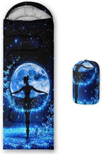 AILONEN Outer Space Astronaut Camping Sleeping Bags,Lightweight & Waterproof,3 Season Warm & Cool Weather,Cartoon Sleeping Bags for Kids,Boys Girls Travelling,Outdoors