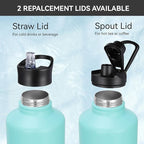 HASLE OUTFITTERS Half Gallon Insulated Water Bottles 64 oz, Stainless Steel Metal Water Jug with 2 Lids Keep Cold 48h/Hot 24h, Leak Proof & BPA-Free Water Flask Jug(Pink Blue Gradient,1)