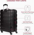 SwissGear 7366 Signature Hardside Expandable Luggage with Spinner Wheels, TSA Lock, Black, Checked-Medium 23-Inch
