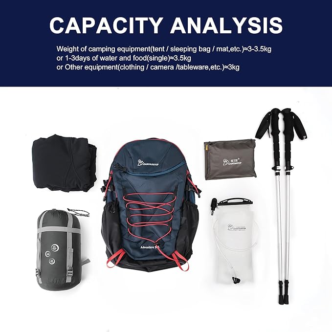 MOUNTAINTOP Hiking Backpack,25/30L Camping Backpack, Men Women Hiking Daypack Lightweight Travel Backpack for Climbing