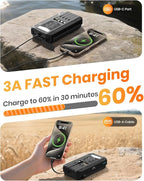 SOARAISE Solar Charger Power Bank - 48000mAh Wireless Portable Charger Built-in 4 Cables and 4 Solar Panels, PD QC 3.0 Fast Charging USB C Battery Pack with Flashlight for Camping Travel (Black)